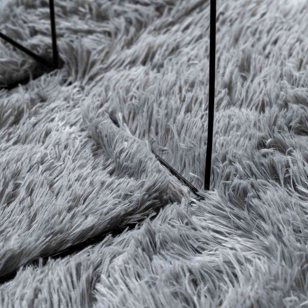 Teppich Shaggy Hochflor NAVARRA Hellgrau 240x240 cm Polyester